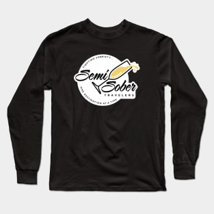 Original Semi-Sober Travelers Champagne design with solid background Long Sleeve T-Shirt